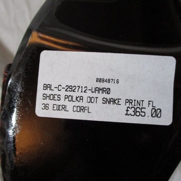 NWT NEW BALENCIAGA LEATHER POLKA DOT SNAKE PRINT Sandal Shoe 36 CORAL - Picture 2 of 7